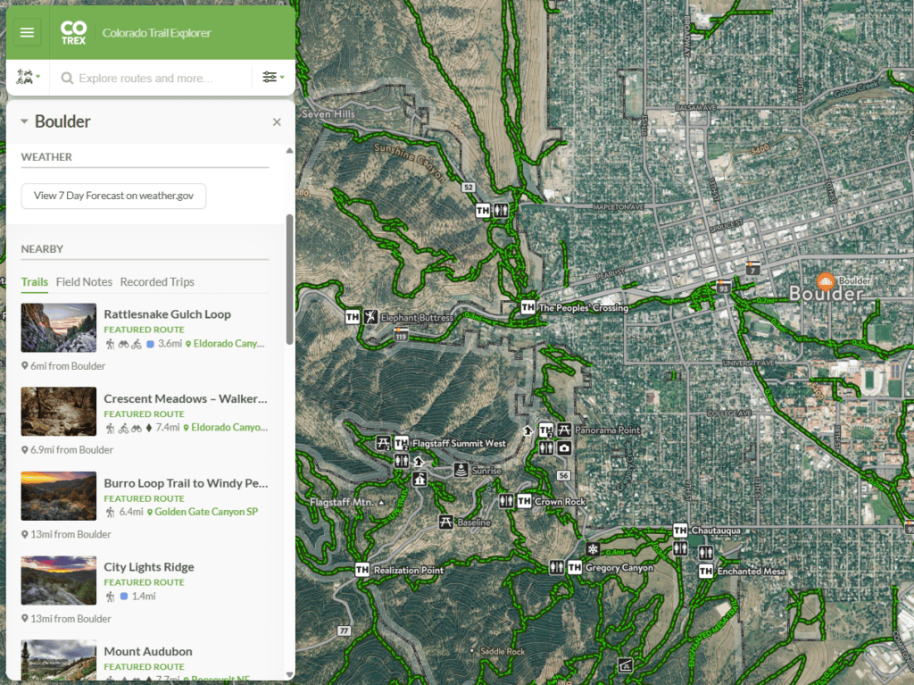 Trails Near CU Boulder - Hiking, Biking, Running Close to Campus 1 COTREX CU Boulder Interactive Trail Map
