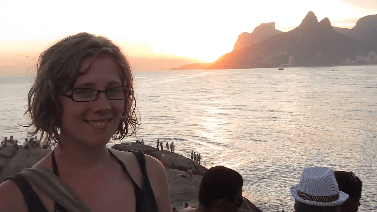 Student smiling after returning close to fluent in Portuguese