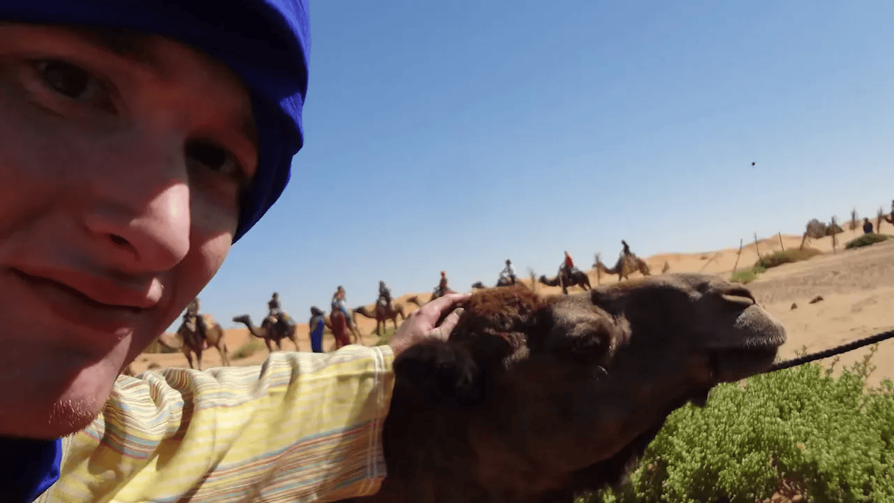 Students on a long bus excursion through Morocco